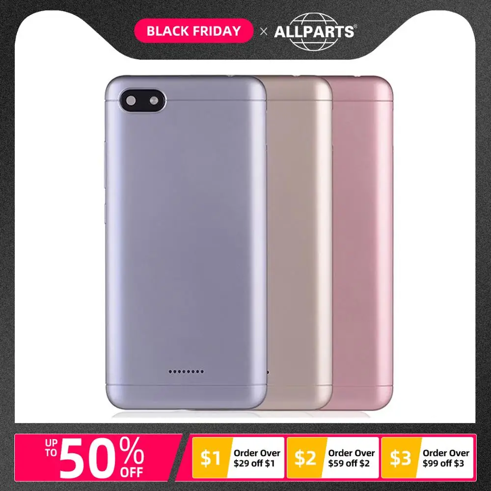 Задняя крышка для Xiaomi Redmi 6A на батарею золотой