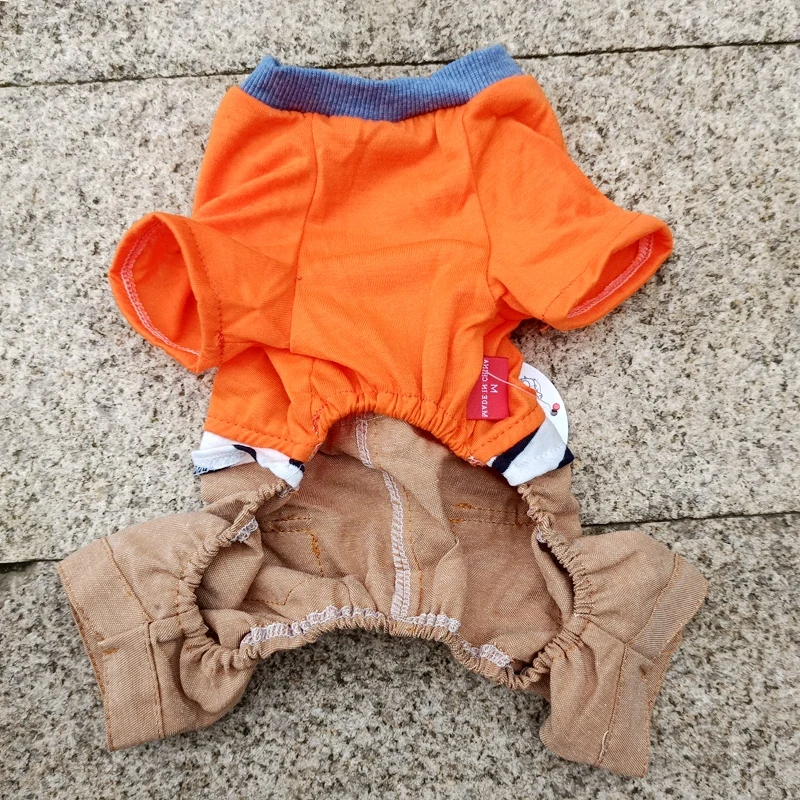 Летний винтажный костюм для собак маленьких пород сине-оранжевые свитшоты с