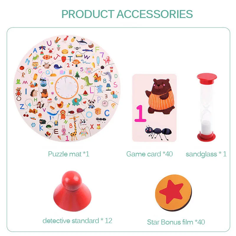 

Jigsaw Board Games Animal Puzzle Parent-Child Interactive Game Find Picture Puzzle Memory Board Game Education Montessori Toy