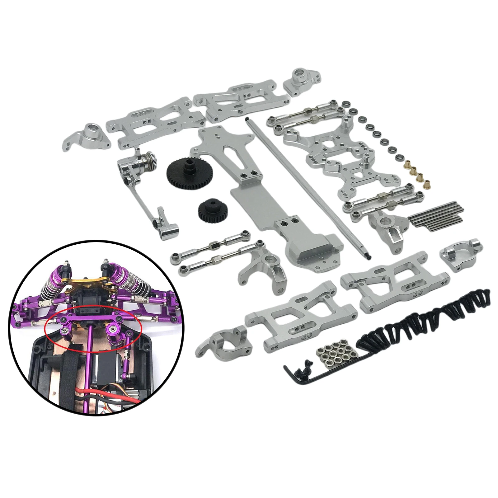

WLTOYS RC Metal C-shaped Seat ,Front Steering Cup, Rear Wheel Cup ,Motor Gear