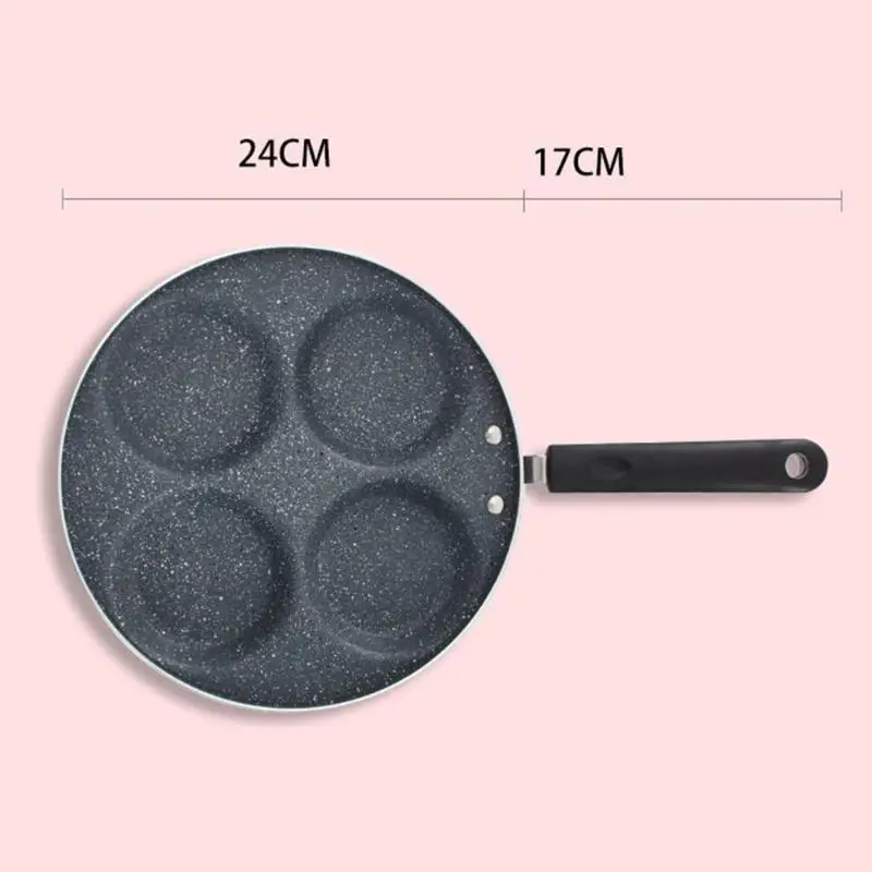 Сковорода с 4 отверстиями антипригарным покрытием ручка бакелита для яиц омлета