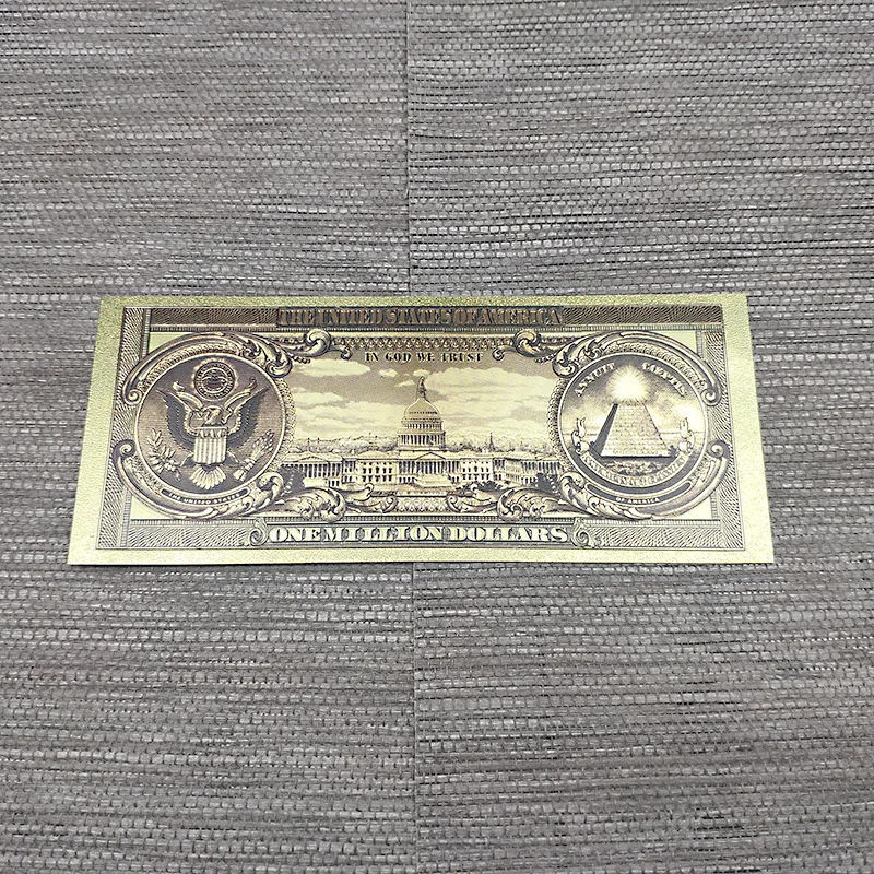 1PC Gold Plated US Dollar One Million Fake Money Foiled Platsic Banknotes Crafts For Collection Home Decor Souvenirs - купить по
