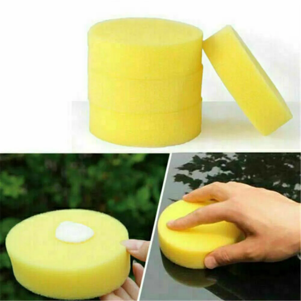 

Car Sponges Cleaning Wash For Most Models Polishing Pad Round Yellow Auto Durable