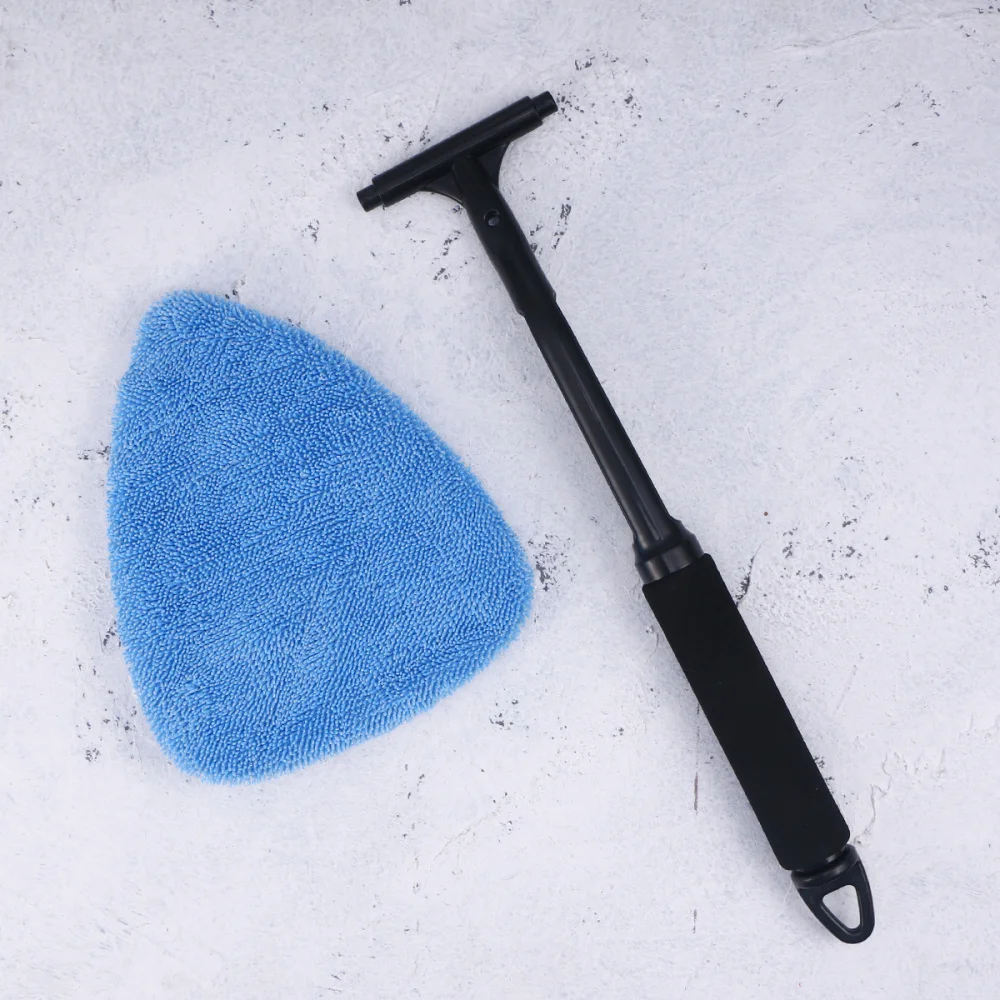 

Multi-functional Auto Window Cleaner Durable Triangle Washable Brush Car Windshield Fine Fiber Wiper Cleaner(Coral Fleece Cleani