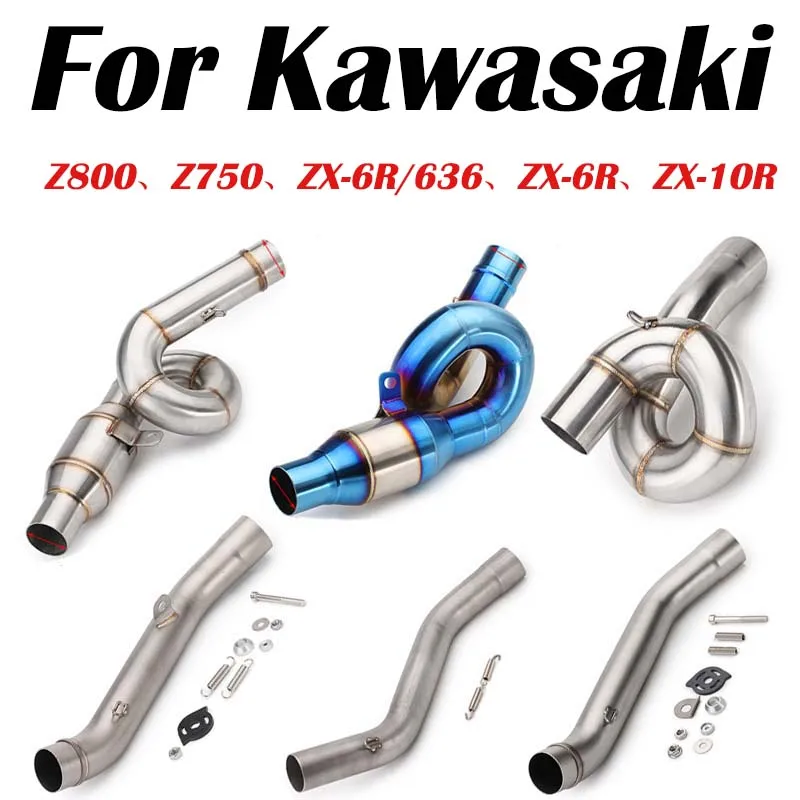 

Exhaust Escape Mid Link Pipe Motorcycle Exhaust Pipe Reserve Remove Catalyst Slip On for Ninja ZX6R ZX10R Z750 Z800 2004-2017