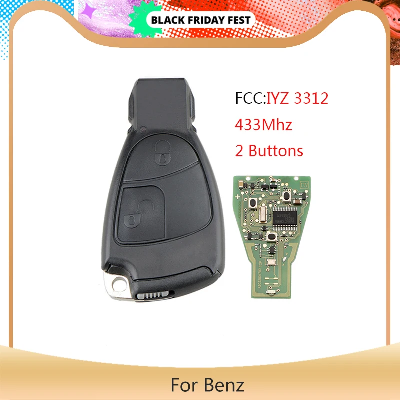 YLKGTTER 2 кнопочный умный телефон 433 МГц для Mercedes Benz B C E S КЛАСС ML CLK CL пульт