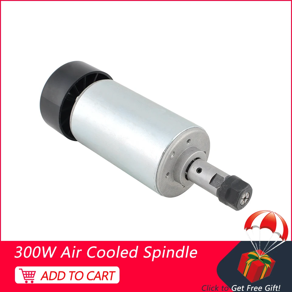 Фрезерный двигатель шпинделя с ЧПУ 300 Вт воздушным охлаждением 12000 об/мин