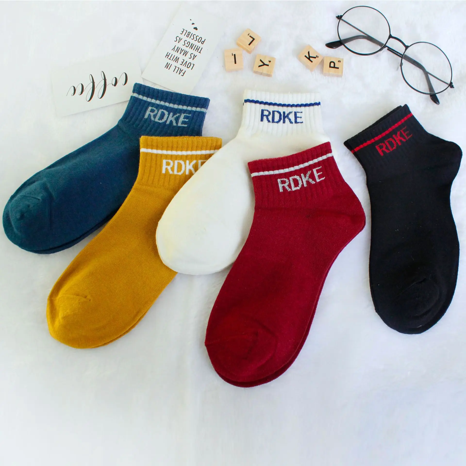 

2020 women's tube socks spring and summer department college style cartoon sports wild breathable funny