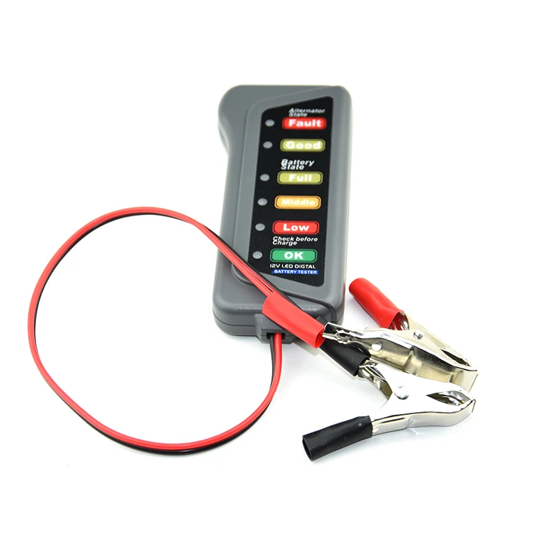 

Mini 12V Vehicle Motorcycle Car Batterys Tester 6 LED Lights Display Auto Cary Diagnostic Tol Cary Batterys Alternator for Cars