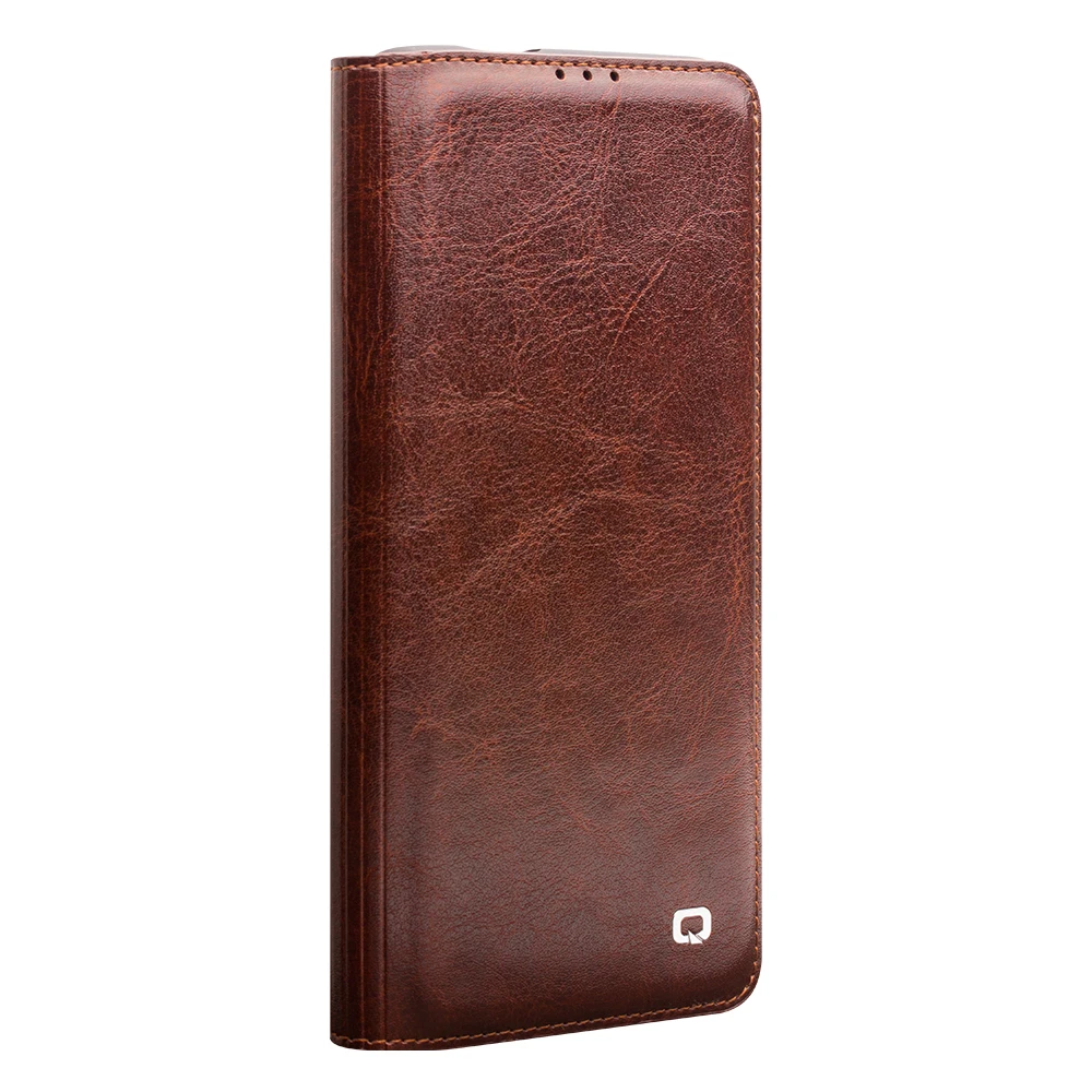 

QIALINO Fashion Genuine Leather Flip Case for Oneplus 7T Pure Handmade Cover with Card Slot for Oneplus 7T Pro