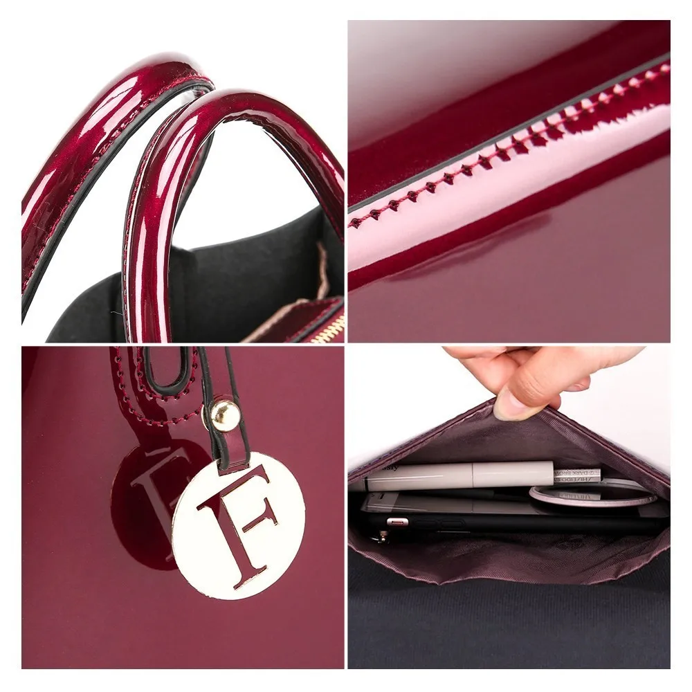 Herald Fashion яркие однотонные женские сумки из лакированной кожи Женские Простые