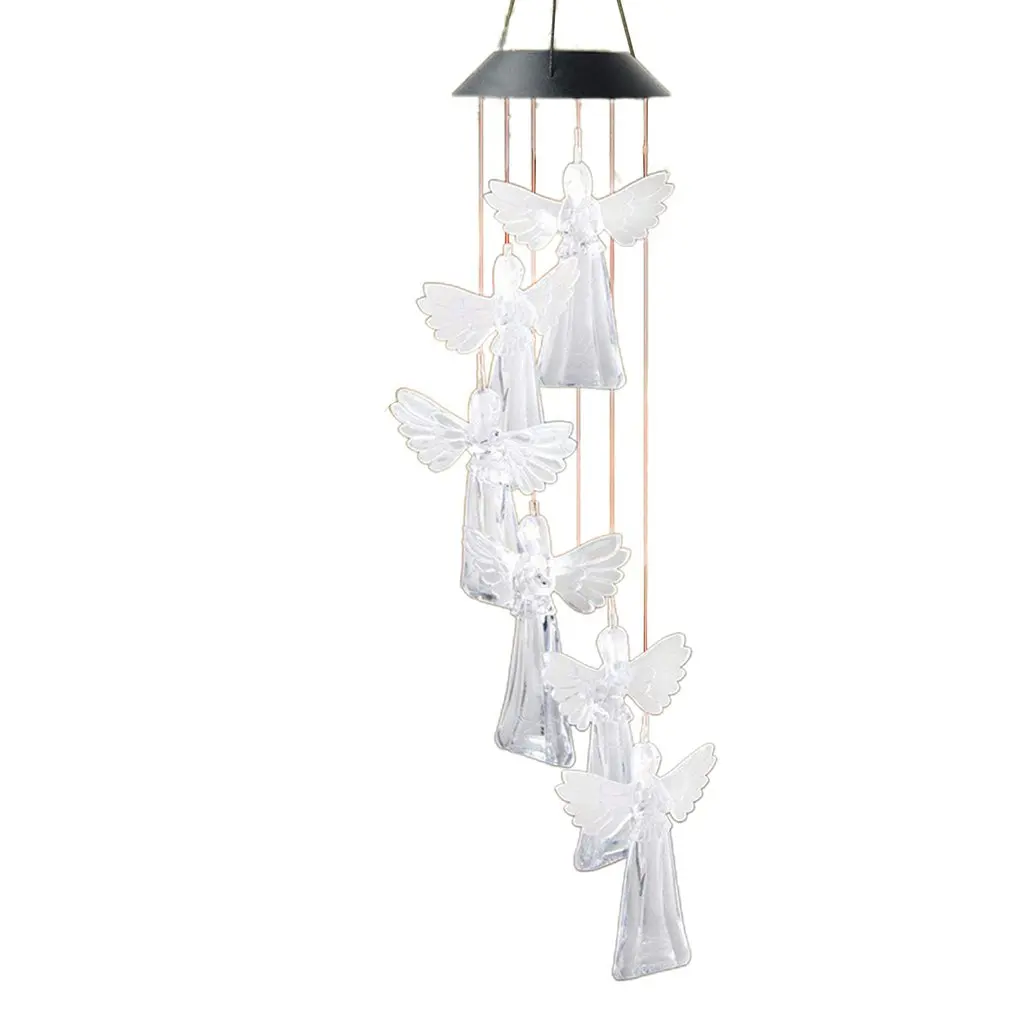 

Solar Angel Wind Chime Light Elegant Wall Hanging Decor Ornament Outdoor Garden