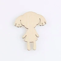 little girl shape mascot laser cut christmas decorations silhouette blank unpainted 25 pieces wooden shape 1531