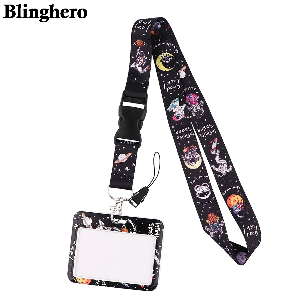 

CB641 Space Astronaut Lanyard For Keys Cute Phone Straps ID Card Passport Gym USB Badge Holder Keychain Lanyards Neck Straps