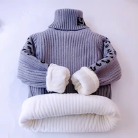 sweaters for boys winter clothes girls leopard fashion new children turtleneck thick warm soft kids knitting costom