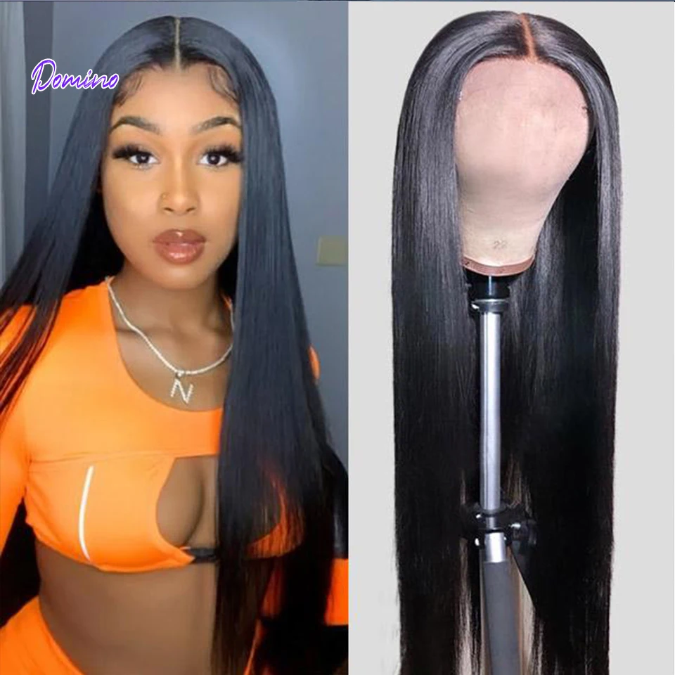 Straight Lace Front Human Hair Wigs For Women 13X4 Lace Frontal Wig Brazilian Straight Lace Closure Wig 4X4 Lace Wig Domino Hair