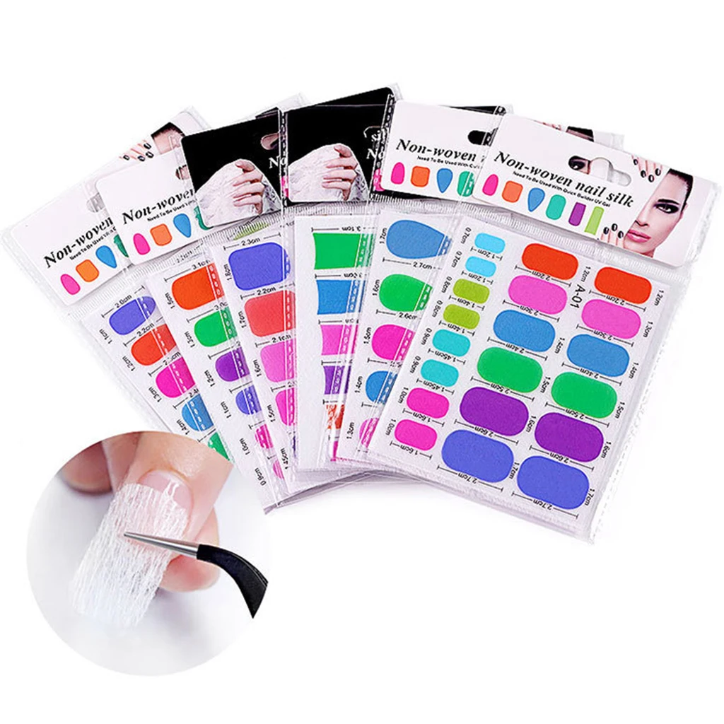 2 листа Нейл арт стекловолокно нетканые шелковые удлинители инструменты для