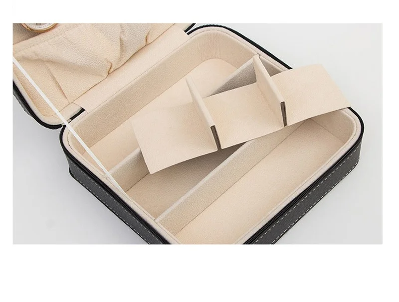 Portable Sunglasses Box for Travel Sub-grade PU Leather Jewelry Organizer Box Small Glasses Box Coffin Zipper Gift Bag