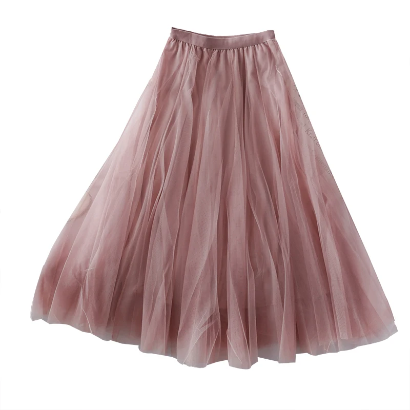 

2019 autumn fairy gauze skirt of tall waist show thin long in A word new female temperament joker fairy skirts