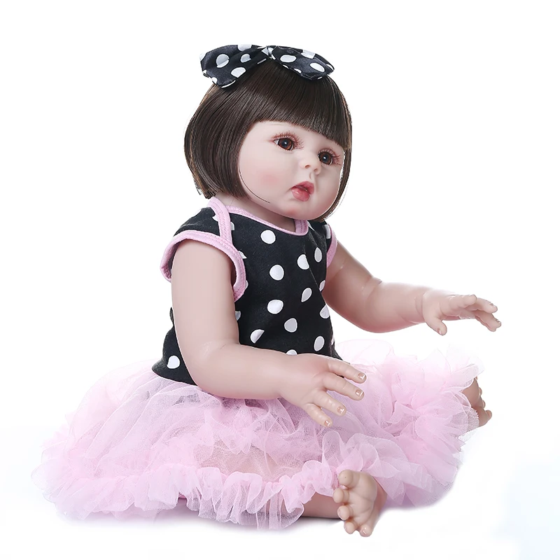 48 см Bebe Кукла Reborn Малыш Девочка большие глаза сладкое лицо очень мягкая гибкая