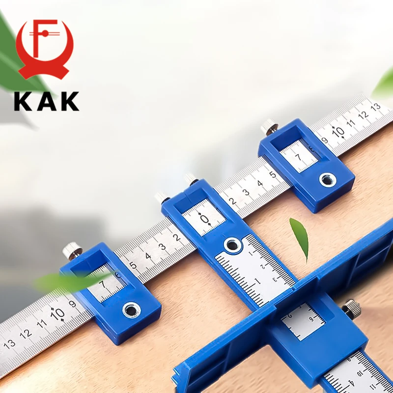 

KAK Detachable Hole Punch Locator Drill Guide Adjustable Woodworking Tools Cabinet Hardware Jig Tool Drawer Handle Locator