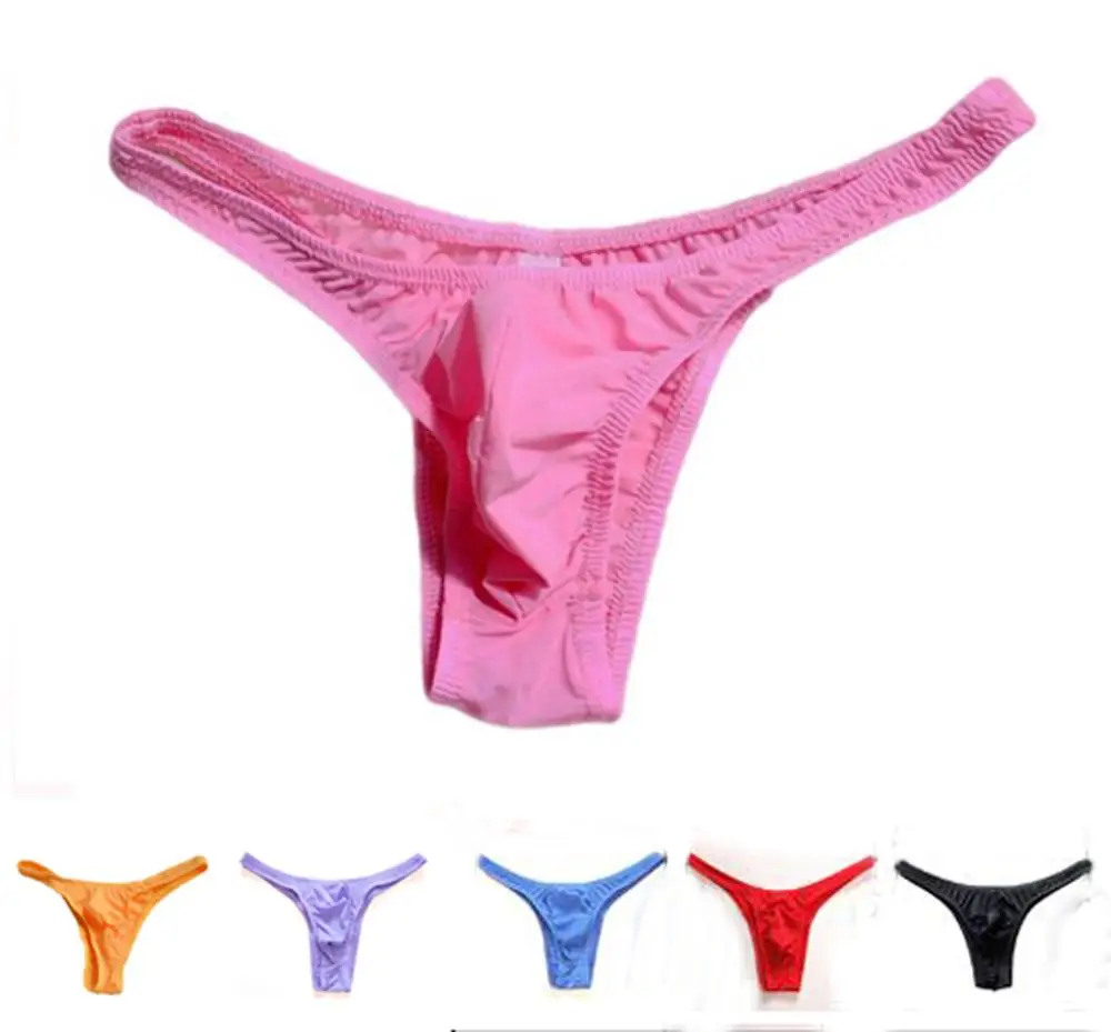 Мужские Трусы стринги ZJH0358 прозрачные с низкой талией и карманом для пениса