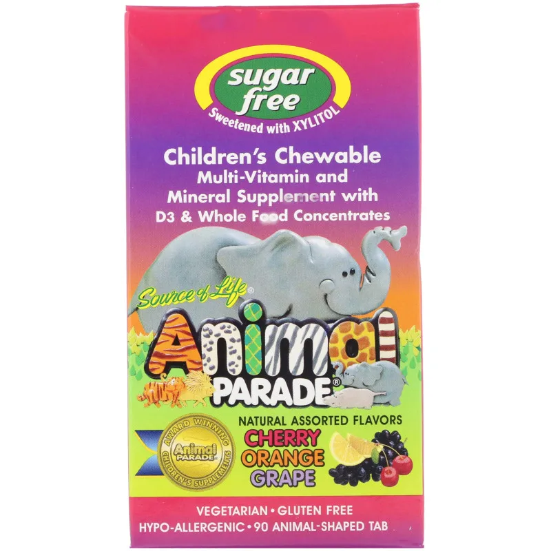 

Animal parade ,children's multi vitamins and minerals animal chewable tab, natural mixed fruit flavor /Watermelon 90 -180 tab