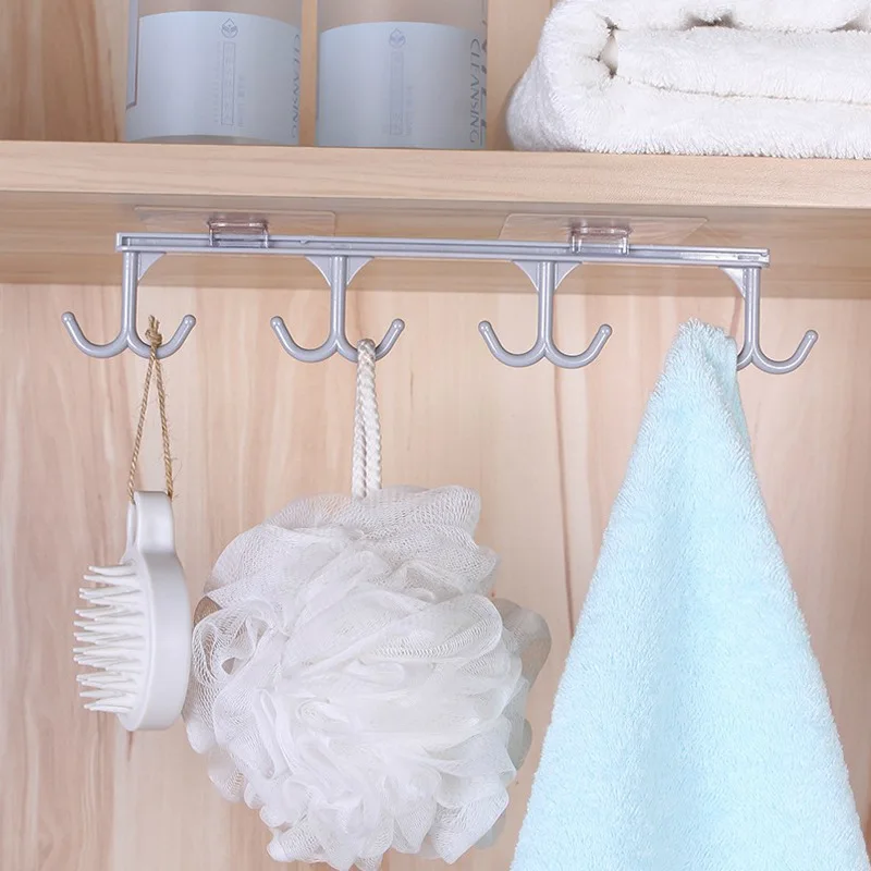 Кухонный прочный и бесшовный крючок без гвоздей настенный шкаф стеллаж для