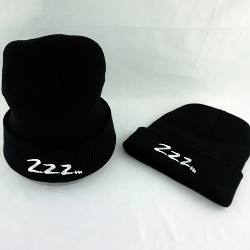 

Kpop Bangtan Boys JK ZZZ Letters BLACK Knitted Caps Hat Embroidery Top Quality Elastic Autumn Winter Beanie Hat Cap Top Quality