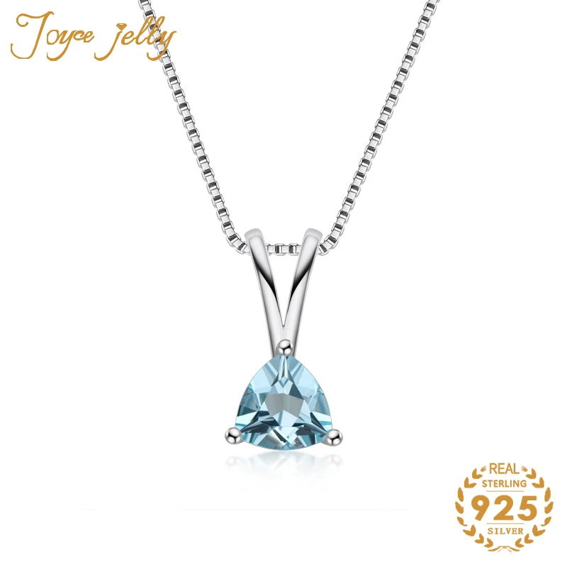 

JoyceJelly luxury 925 Silver pendant Natural Topaz triangle gemstone 1.5 ct for women wedding fine jewelry party gifts wholesale