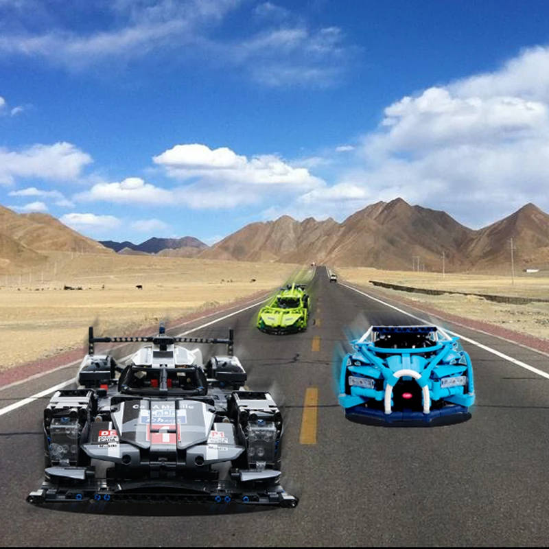 Конструктор Buliding Радиоуправляемый автомобиль 1586 шт. супер гоночный Bugatti F1 и