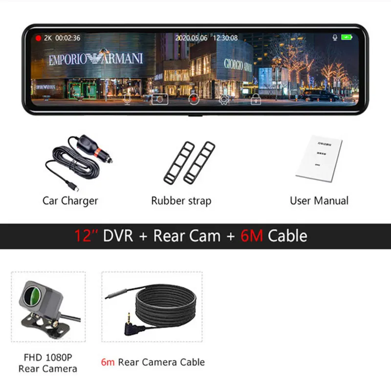 Видеорегистратор OLPAY 2160P 12 дюймов 360 дюйма Full Hd ночное видение|Видеорегистраторы| |