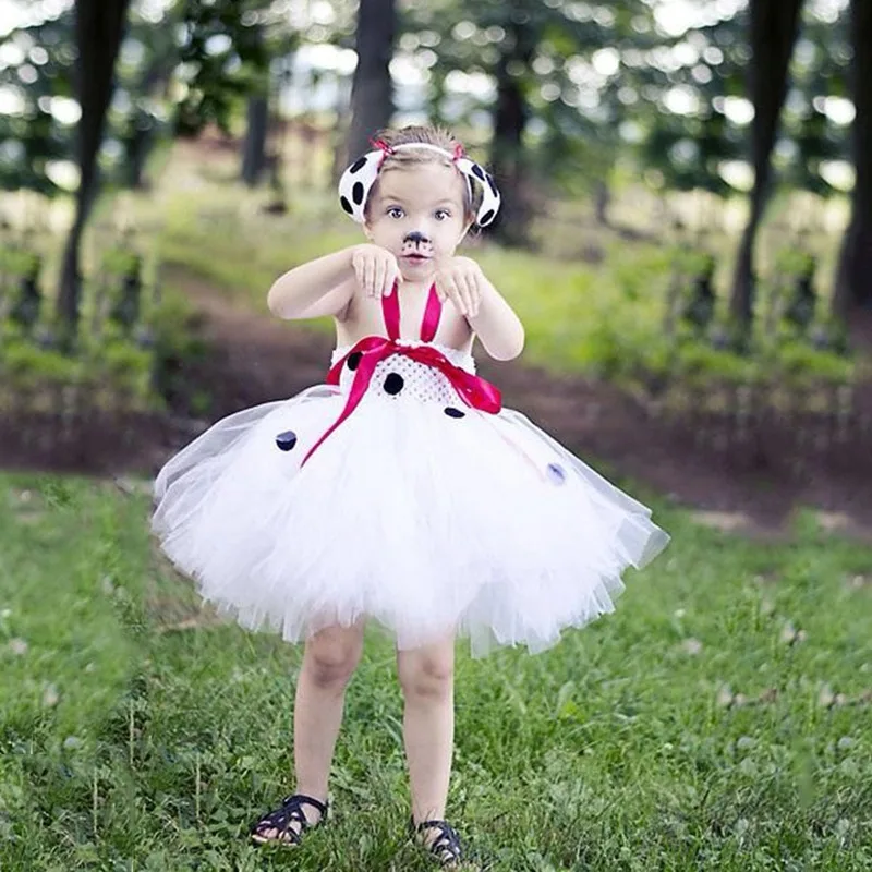 

Girls Dog Party Mesh Tutu Dresses Kids Princess Birthday Outfit Halloween Cosplay Costume Role Play Dress Up Pretended Game Suit