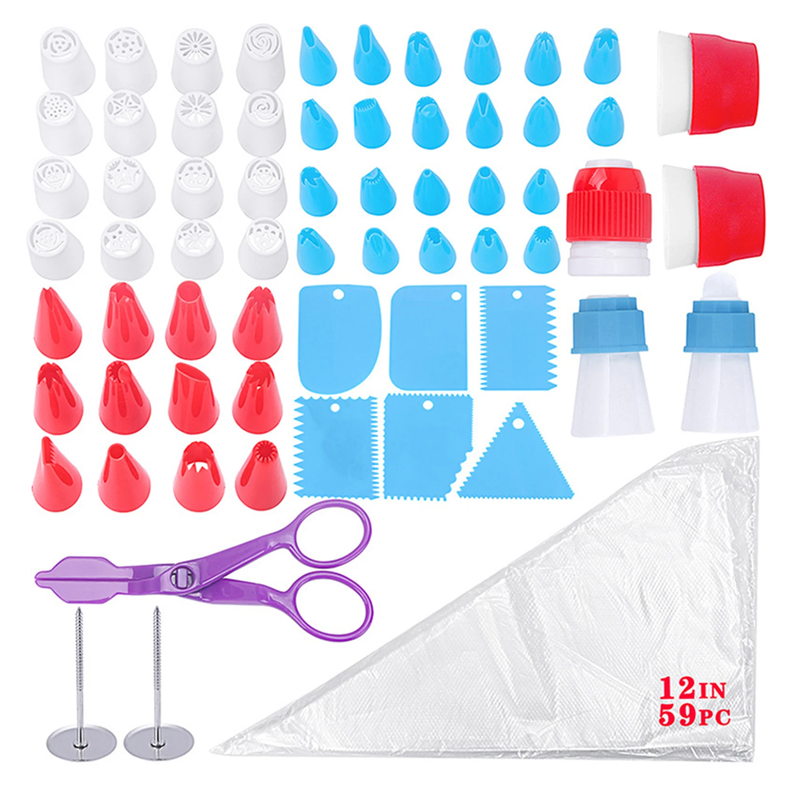 

65pcs Cake Decorating Tool Set with Storage Box Cake Decorating Supplies KitConfectionery Nozzles Kitchen Accessory FBS889