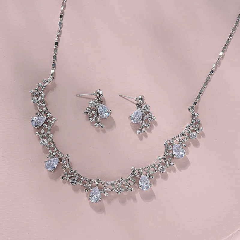 Набор свадебных украшений SLBRIDAL стразы с кристаллами и кубическим цирконием