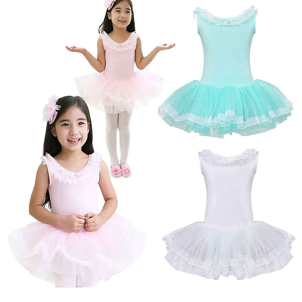 

Kids Ruffle Tulle Professional Ballet Tutu Dress Gymnastics Leotards for Girls Dance Wear Children Stage Performance Costume
