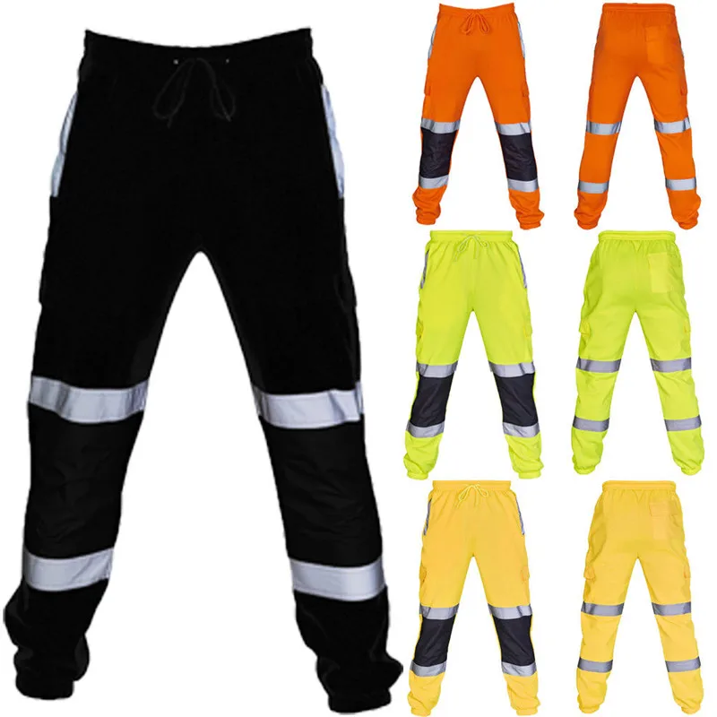 Мужские Защитные Спортивные штаны Hi Viz Vis флисовые для работы бега джоггеры