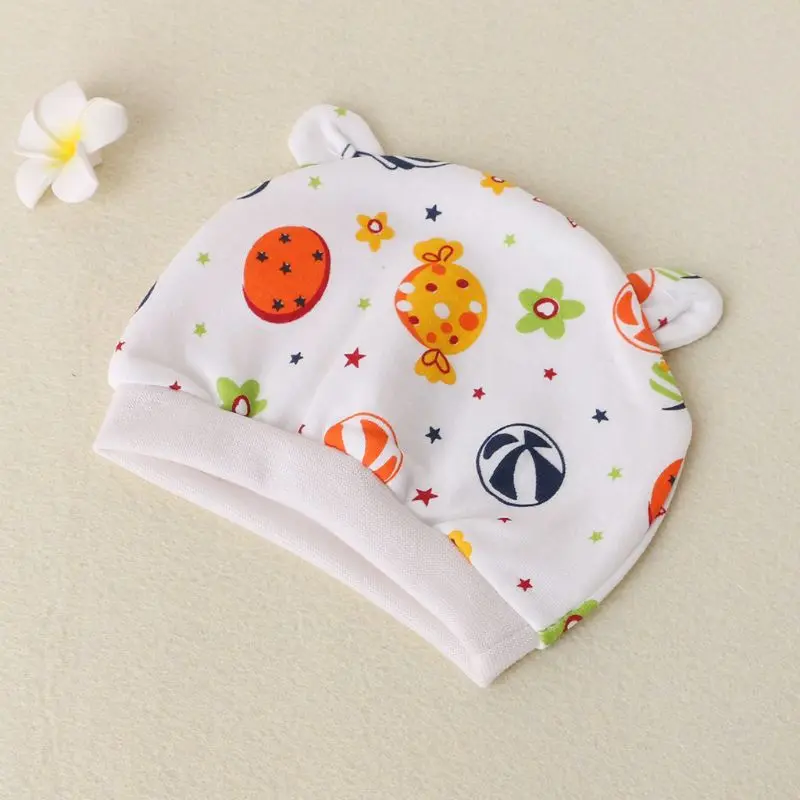 Детская шапка с цветочным принтом милая шапочка для новорожденных мальчиков и