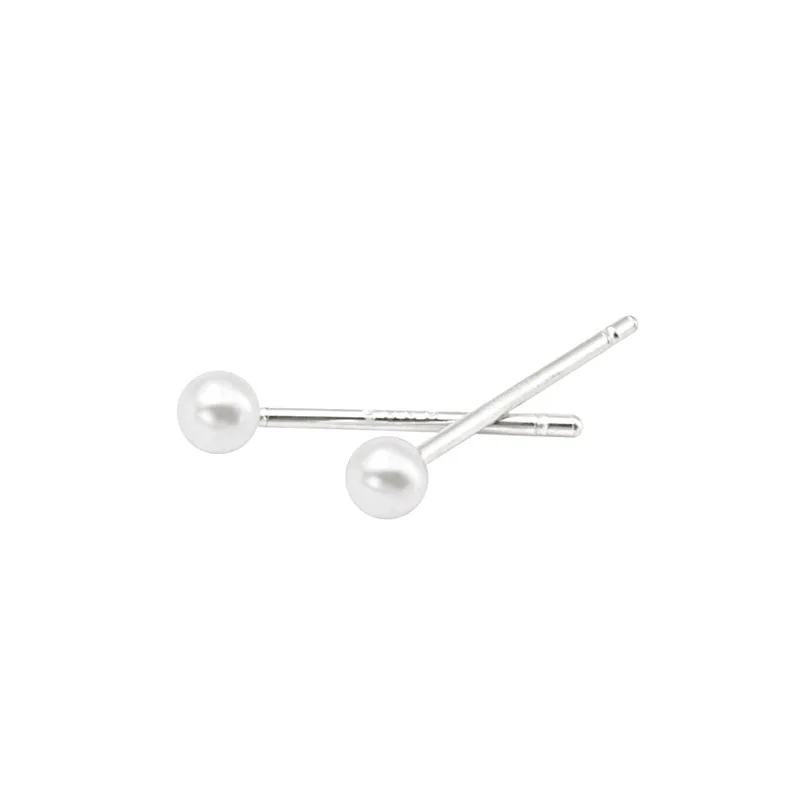 

925 Silver Needle Korean Temperament Simple Pearl Stud Earrings Fashionable Exquisite All-Match OL Commuter Earring Lady Jewelry