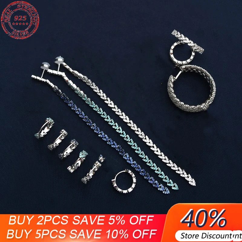 

S925 Sterling Silver Love Wheat Ear Earrings Long Earrings Women Necklace Bracelet Simple Personality Luxury Monaco Jewelry