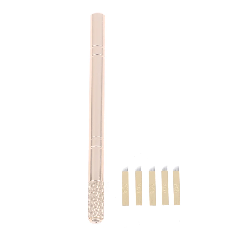 Ручной профессиональный набор для татуировки бровей Золотая тату-ручка Tebori 3D + 5