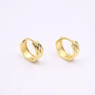 Изысканные Au750 Ювелирные наборы из 18-каратного желтого серьги Для женщин удачи и звёздным круг серьги в виде колец, 1,5-1,7g 11x4mm