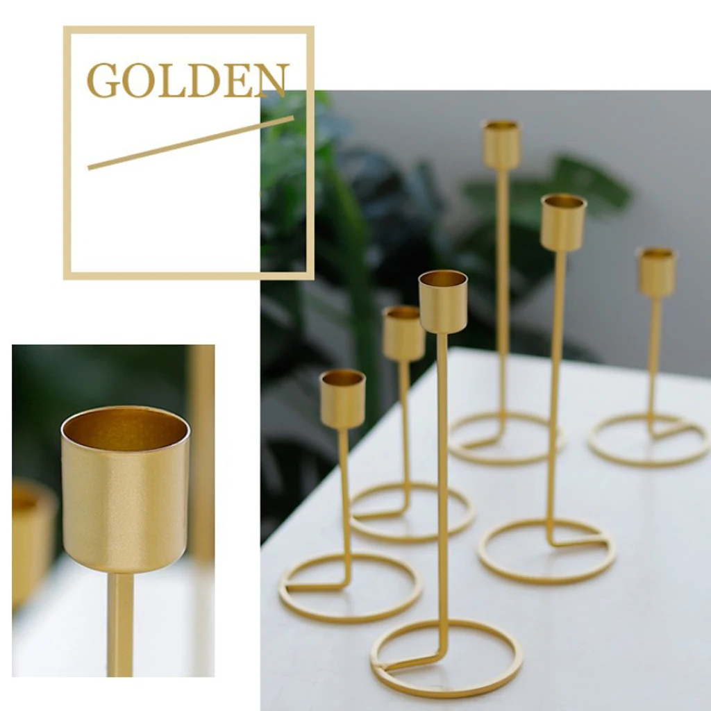 

Vintage Iron Candle Holder Candlestick Tealight Wedding Party Home Decor Gold