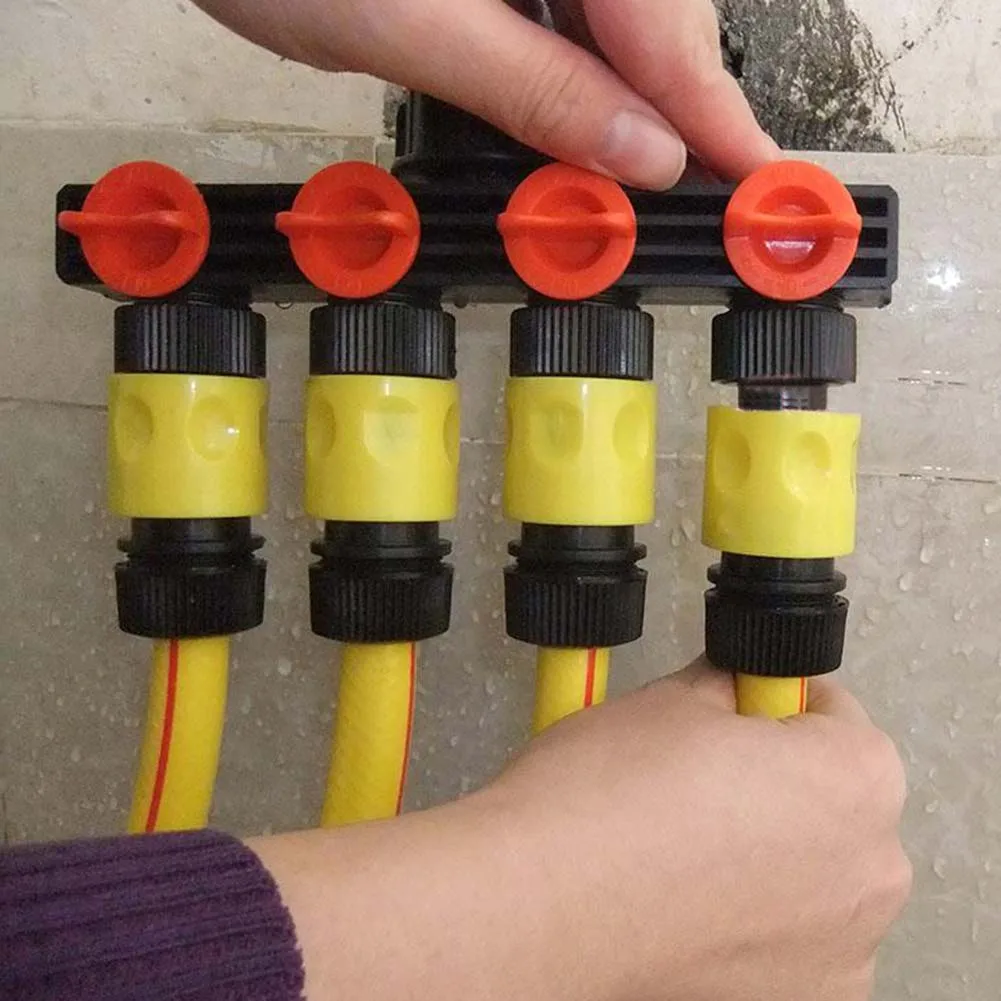

1/2 4-Way ABS Plastic Garden Hose Splitter T-Type Watering Connector Distributor Saving Watering Irrigation Tool Kits