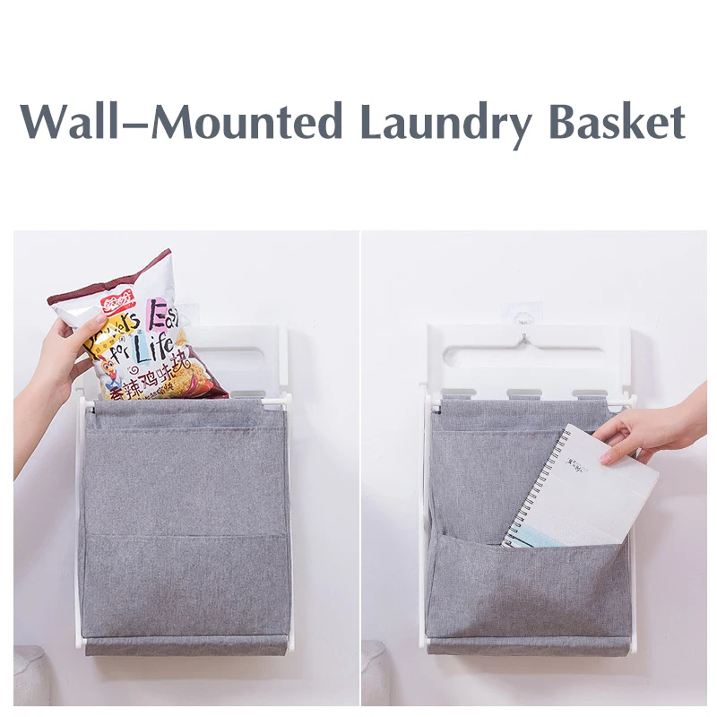 Домашняя Складная настенная корзина для хранения белья из ткани Оксфорд