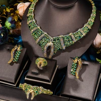 kellybola jewelry customized high quality luxury green necklace earrings bracelet ring set womens wedding festive celebration