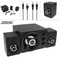 sada d 208 2 1 black mini 3w wooden 3d surround sound subwoofer music usb computer speaker for desktop tv pc smartphone