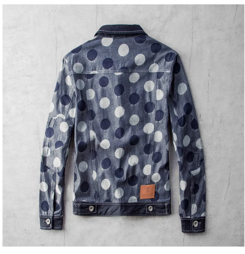 Байкерская Осенняя мужская куртка демисезонные мужские куртки в горошек