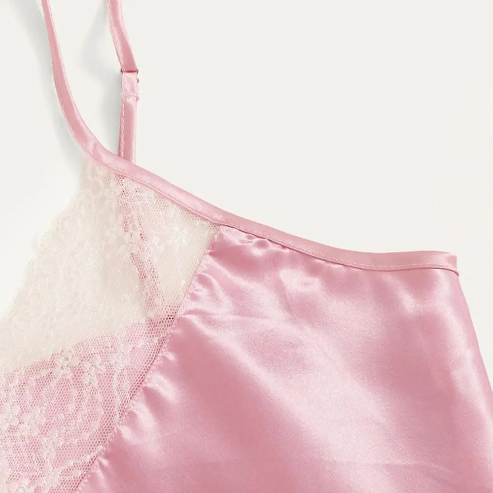 Сексуальный комплект нижнего белья Женский Атласный пижамный ночная рубашка