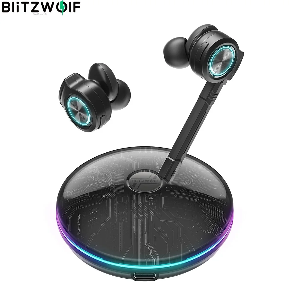 BlitzWolf BW FLB3 Игровые TWS bluetooth V5.0 Наушники режим игры RGB Light Wireless со съемным микрофоном